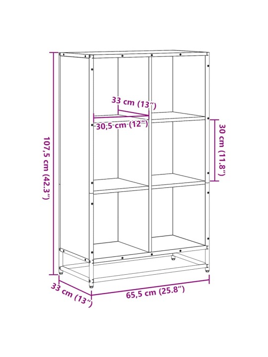 RAAMATUKAPP, HALL SONOMA TAMM, 65,5X33X107,5 CM, TEHISPUIT