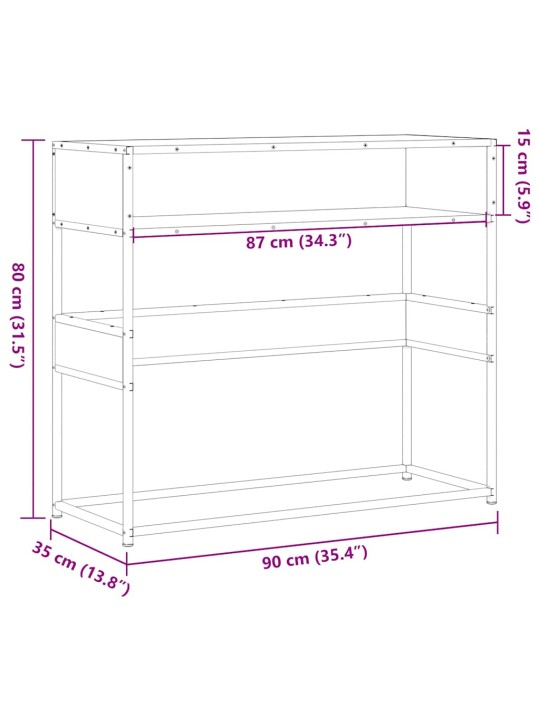 KONSOOLLAUD MUST 90X35X80 CM ENGINEERED WOOD