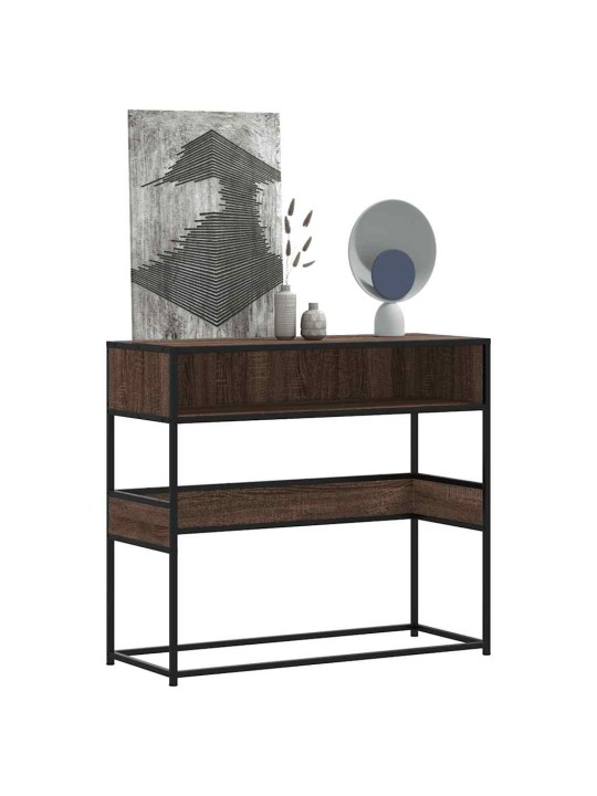 KONSOOLLAUD PRUUN TAMM 90X35X80 CM ENGINEERED WOOD