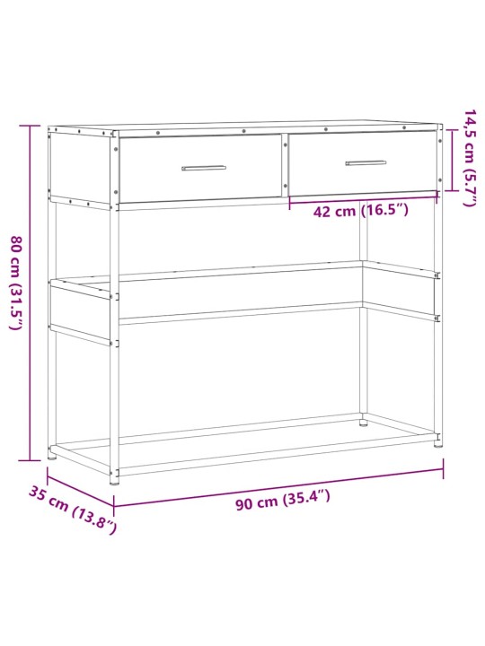 KONSOOLLAUD HALL SONOMA 90X35X80 CM ENGINEERED WOOD