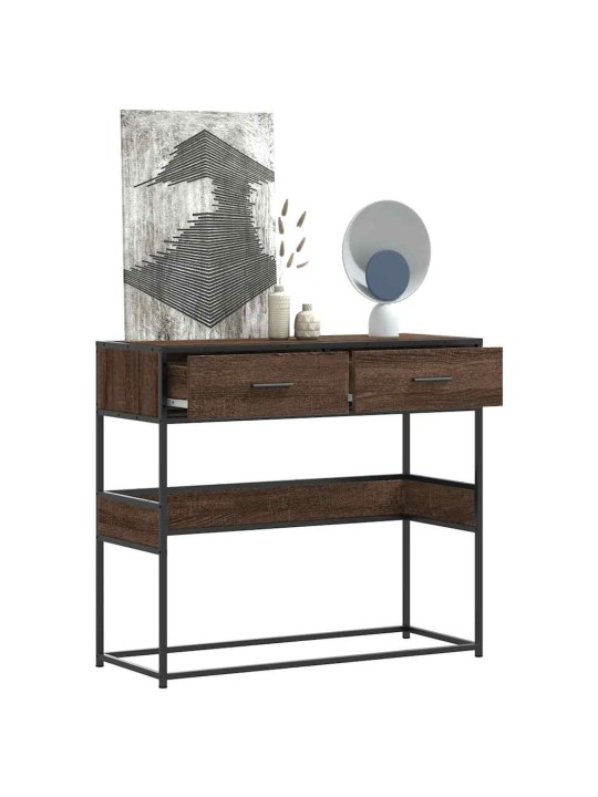 KONSOOLLAUD PRUUN TAMM 90X35X80 CM ENGINEERED WOOD