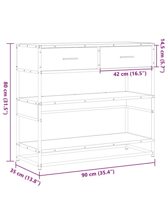 KONSOOLLAUD MUST 90X35X80 CM ENGINEERED WOOD