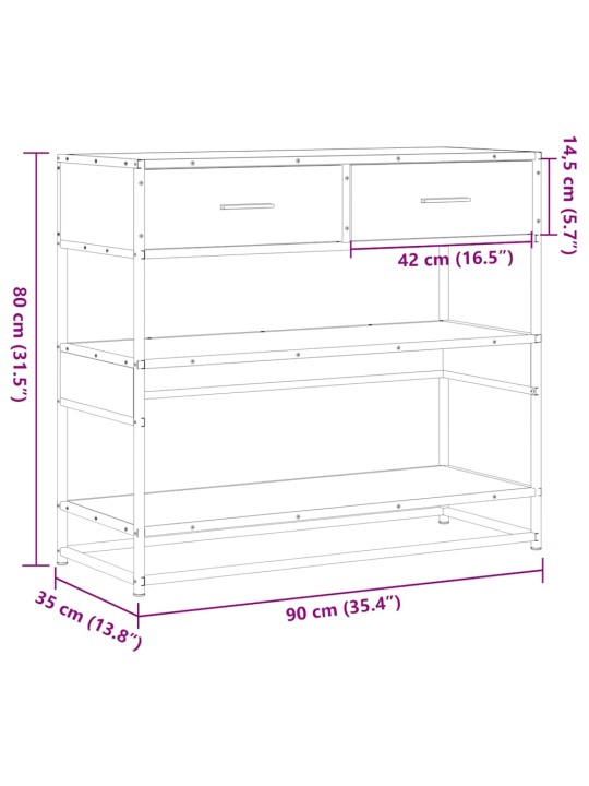 KONSOOLLAUD SONOMA TAMM 90X35X80 CM ENGINEERED WOOD