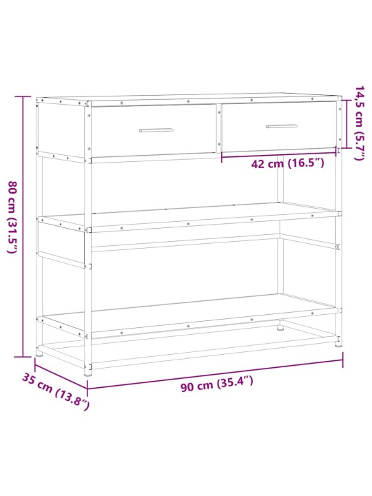 KONSOOLLAUD HALL SONOMA 90X35X80 CM ENGINEERED WOOD