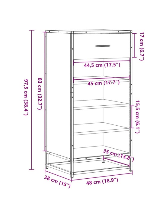 KINGARIIUL SUITSUTAMM 48X38X97,5 CM EHITUSPUIT