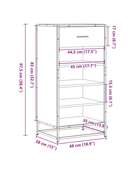 KINGARIIUL PRUUN TAMM 48X38X97,5 CM ENGINEERED WOOD