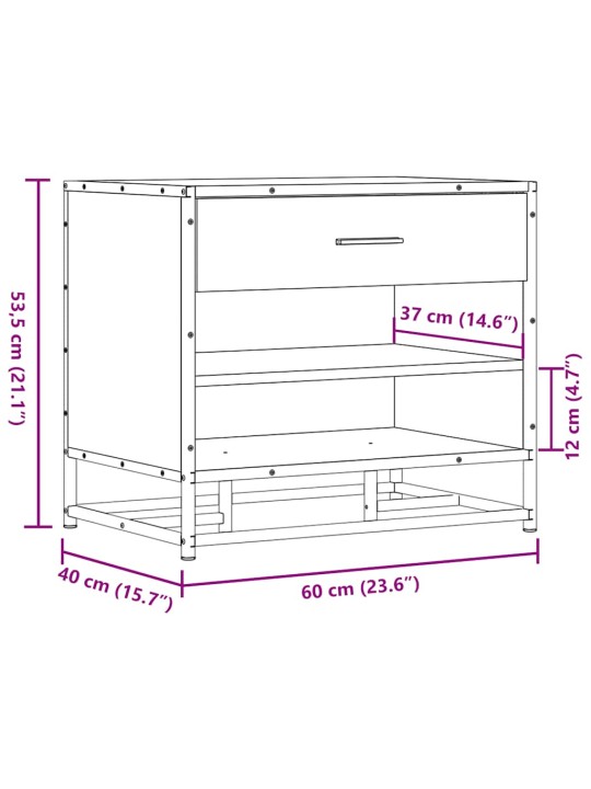 KINGAPINK MUST 60X40X53,5 CM ENGINEERED WOOD AND METAL