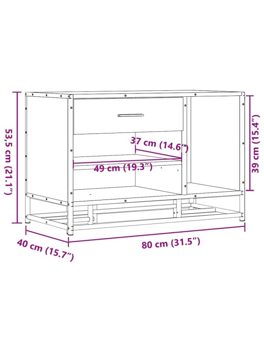 KINGAPINK SUITSUTAMM 80X40X53,5 CM INSENER PUIT JA METALL