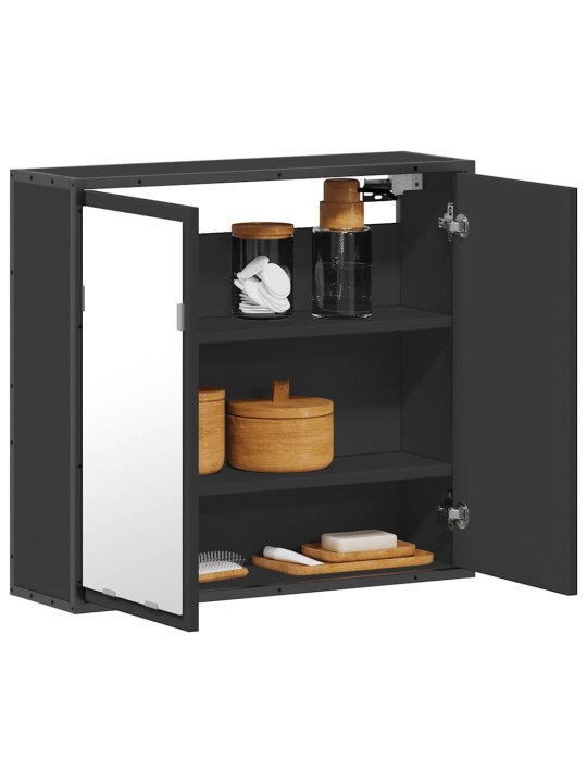 VANNITOA PEEGELKAPP MUST 65X20X60 CM ENGINEERED WOOD