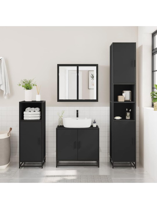VANNITOA PEEGELKAPP MUST 65X20X60 CM ENGINEERED WOOD