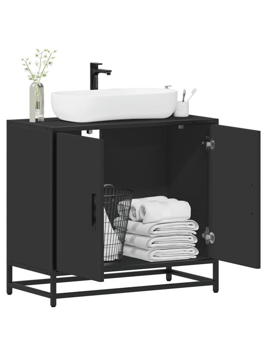 VANNITOA VALAMUKAPP MUST 65X33X60 CM ENGINEERED WOOD