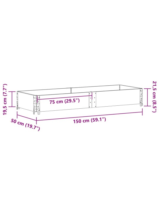 Aia taimekast, must, 150 x 50 cm, männipuit