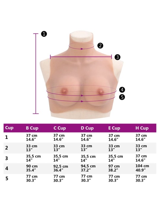 Silikoonist rindade kate, naturaalne, c-korv