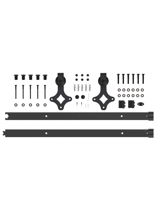 Liugukse tarvikute komplekt 152,5 cm terasest, must