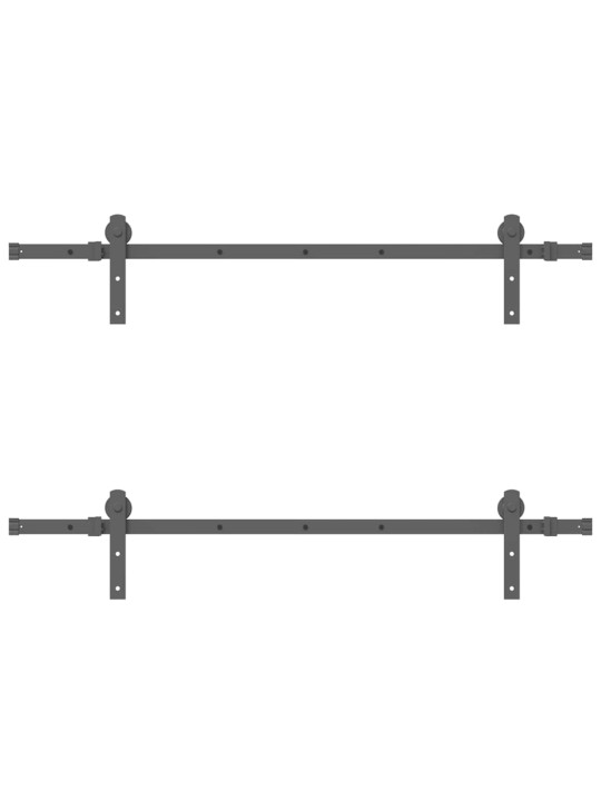 Liugukse tarvikute komplekt 152,5 cm terasest, must