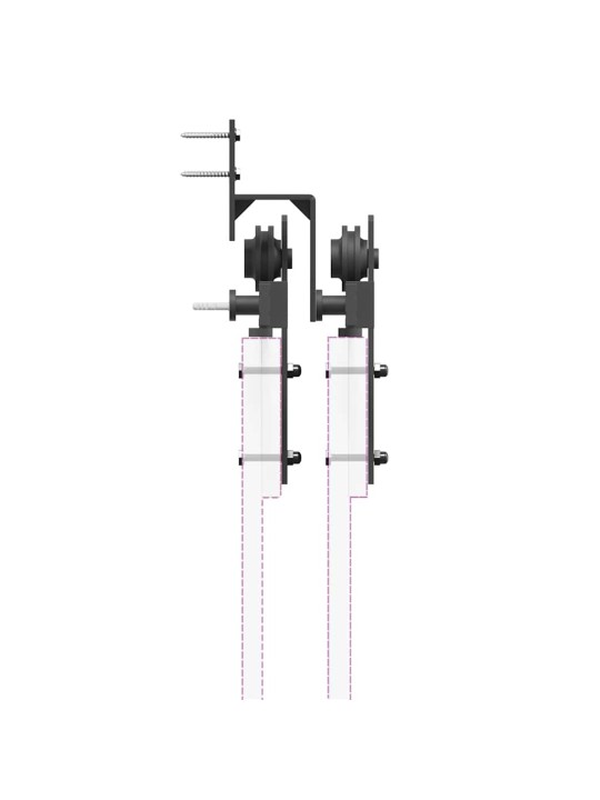 Liugukse tarvikute komplekt 152,5 cm terasest, must