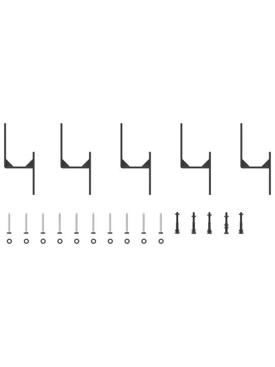 LIUGUKSE TARVIKUTE KOMPLEKT 213,5 CM TERASEST, MUST