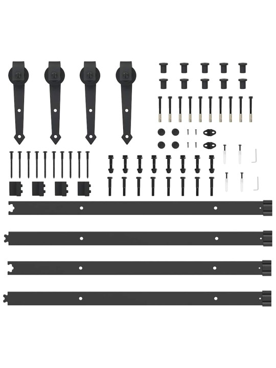 Liugukse tarvikute komplekt 152,5 cm terasest, must