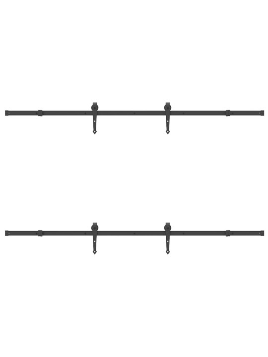 Liugukse tarvikute komplekt 213,5 cm terasest, must