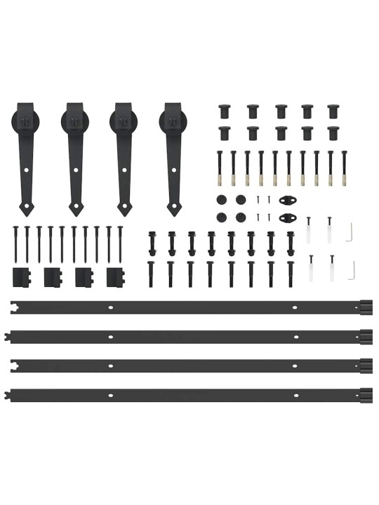 Liugukse tarvikute komplekt 213,5 cm terasest, must