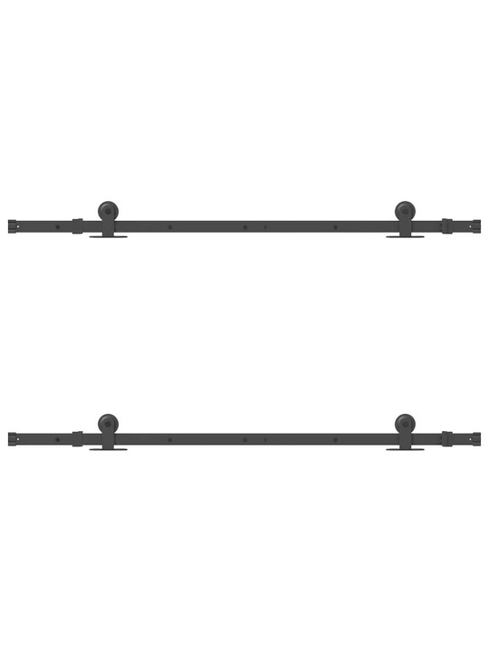 Liugukse tarvikute komplekt 152,5 cm terasest, must