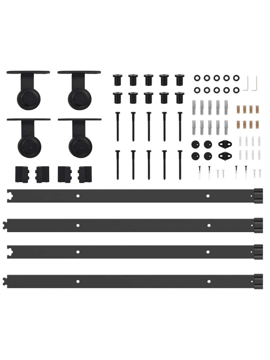 Liugukse tarvikute komplekt 152,5 cm terasest, must