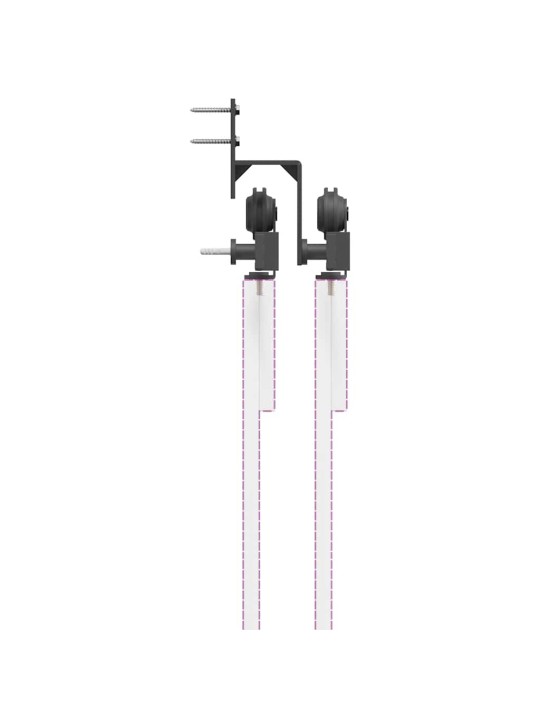 Liugukse tarvikute komplekt 152,5 cm terasest, must