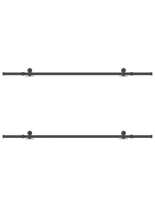 Liugukse tarvikute komplekt 213,5 cm terasest, must