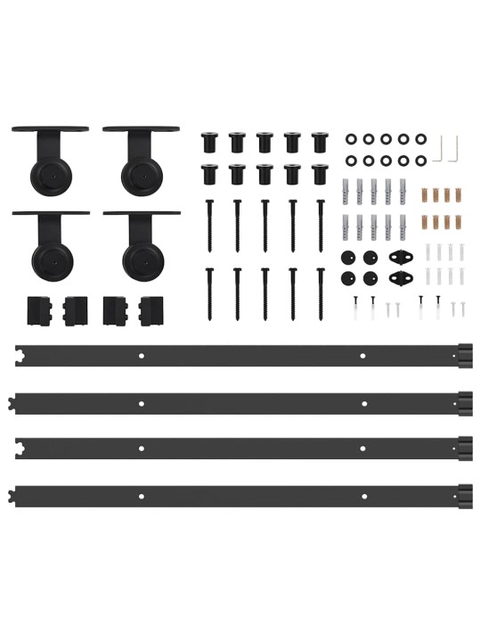 Liugukse tarvikute komplekt 213,5 cm terasest, must