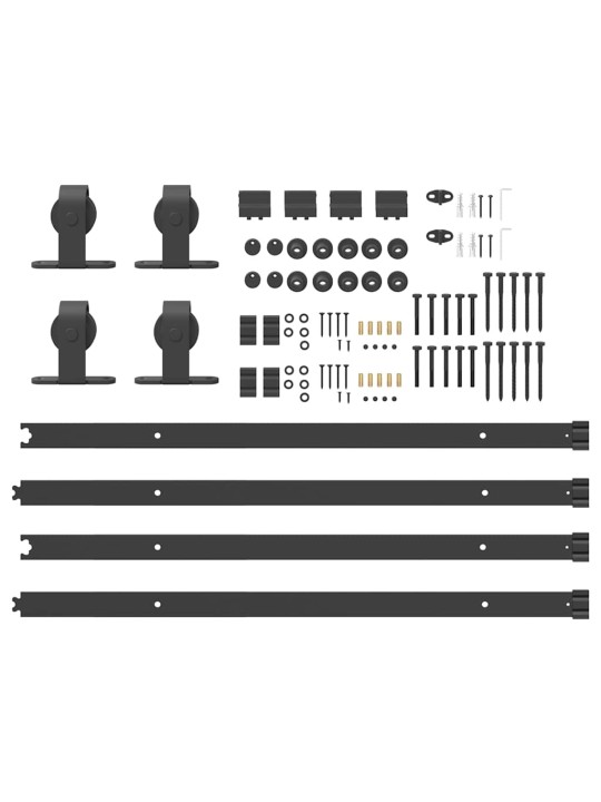 Liugukse tarvikute komplekt 152,5 cm terasest, must