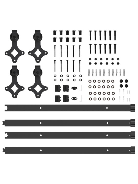 Liugukse tarvikute komplekt 152,5 cm terasest, must