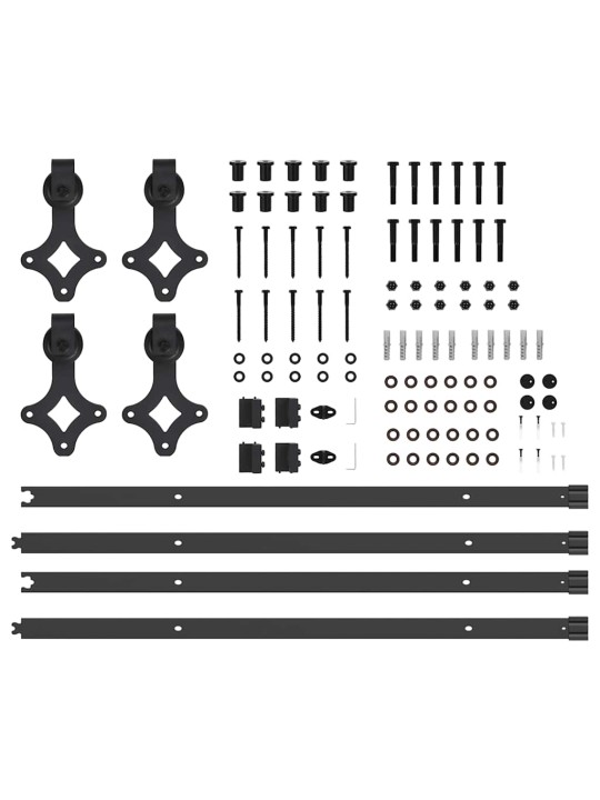 Liugukse tarvikute komplekt 213,5 cm terasest, must