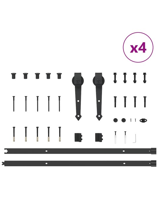 Liugukse tarvikute komplekt 427 cm terasest, must