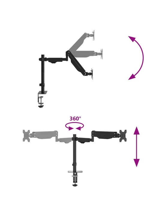ÜHE MONITORI TUGI MAX 27'' EKRAAN GAASIVEDRULE 10 KG