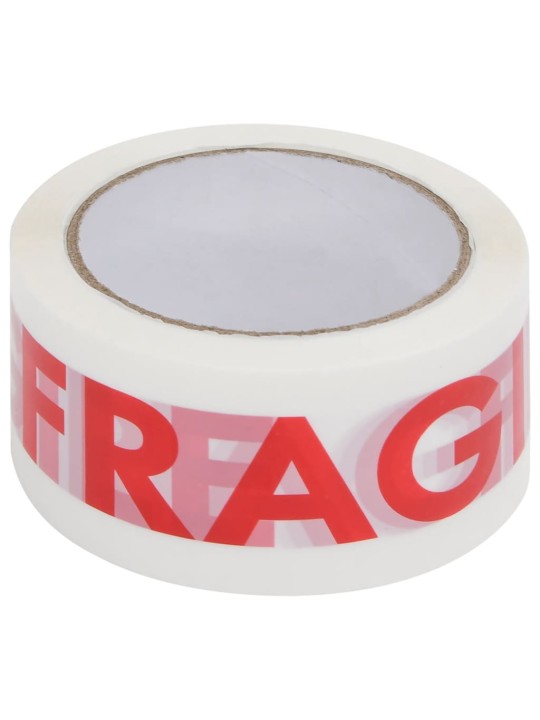 Pakketeip tekstiga fragile 12 tk, valge, 48 mm x 66 m