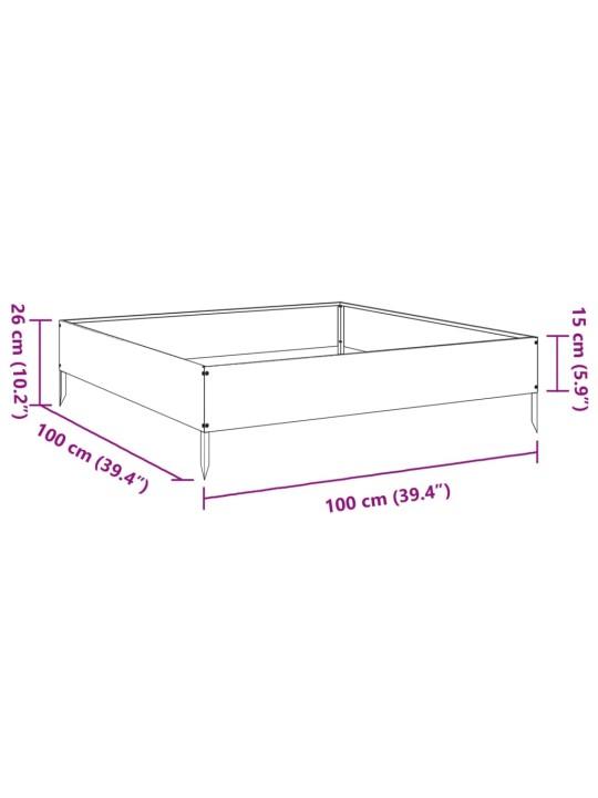 Taimekast, 100x100x26 cm, tsingitud teras