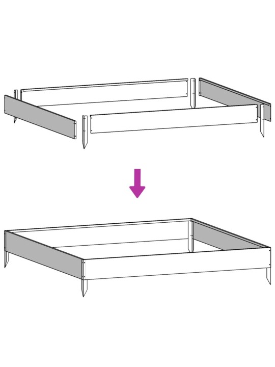 Kõrgendatud aia taimelava, 100x100x33,5 cm roostevaba teras