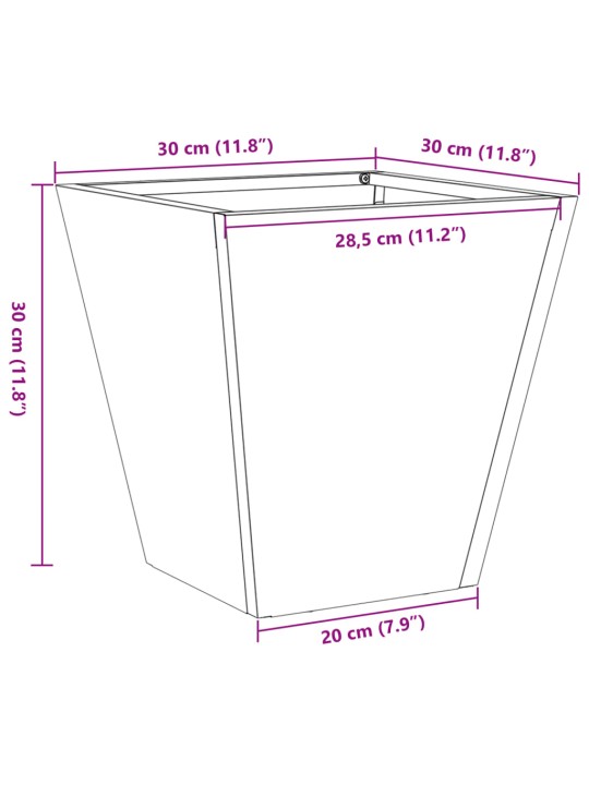 Aia taimekast, must, 30 x 30 x 30 cm, teras