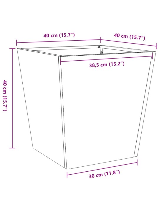 Aia taimekast, valge, 40x40x40 cm, teras