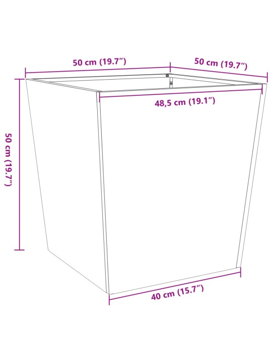 Aia taimekast, must, 50 x 50 x 50 cm, teras