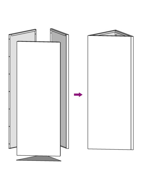 Aia taimekastid 2 tk, valge, kolmnurk, 30x26x75 cm, teras