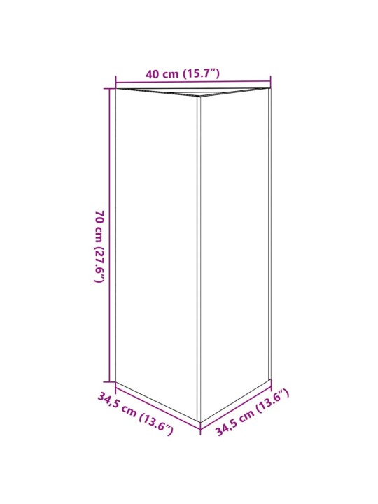 Aia taimekast, kolmnurk, 40x34,5x70 cm, roostevaba teras