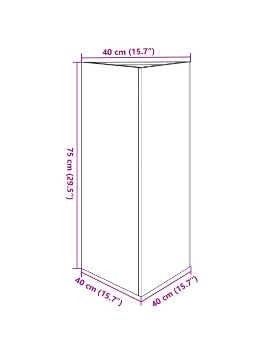 Aia taimekast, kolmnurk, 40x34,5x70 cm tsingitud teras