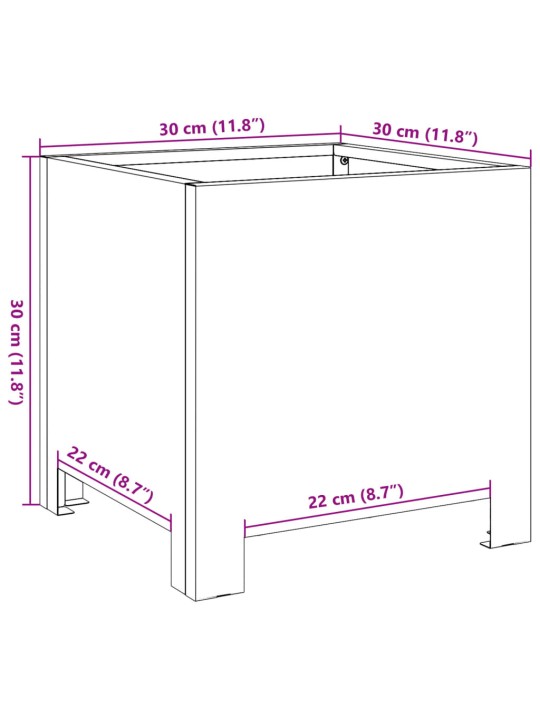 Aia taimekast, valge, 30x30x30 cm, teras