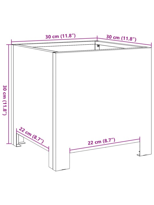 Aia taimekast, antratsiit, 30x30x30 cm, teras