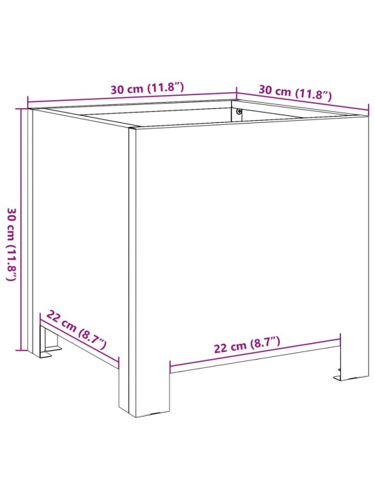 Aia taimekast, 30x30x30 cm roostevaba teras