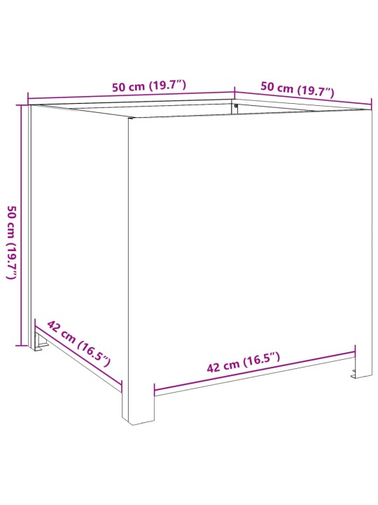 Aia taimekast, must, 50 x 50 x 50 cm, teras