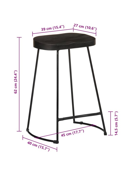 BAARIPUKID, 2 TK, BLACK 45X40X62 CM, MANGOPUIT