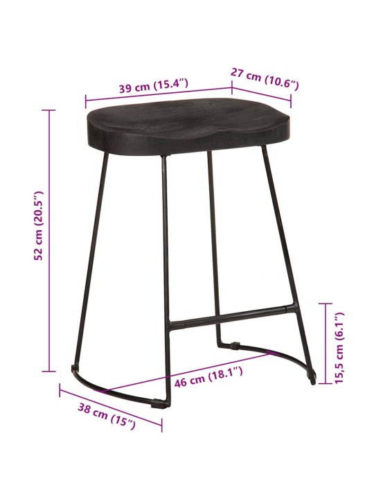 BAARIPUKID, 2 TK, BLACK 46X38X52 CM, MANGOPUIT