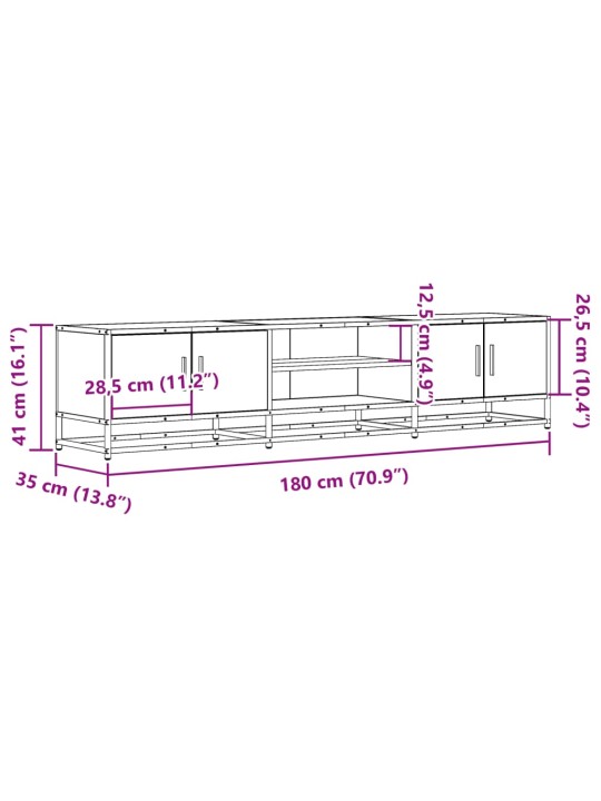 Telerikapp hall sonoma tamm 180x35x41 cm tehispuit